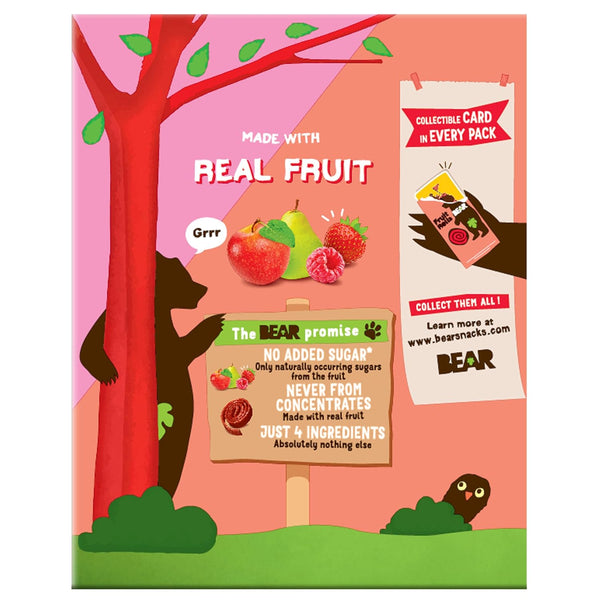 Bear Strawberry Raspberry Fruit Rolls Variety Pack, 8.4 OZ