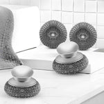Stainless Steel Wool Scrubber with 2 Replacement Pads for Cleaning Metal Pans, Pots, Grills & More