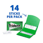 trident spearmint sugar-free chewing gum, 12 packs of 14 pieces, 168 total pieces, bulk sugarless gum