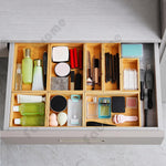 Bamboo Wood Drawer Organizer Set for Kitchen Bathroom Office