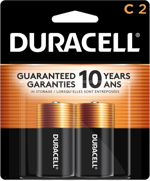 Duracell Coppertop C Batteries, 8 Count (Pack of 1), C Battery with Long-lasting Power, All-Purpose Alkaline Battery for Household and Office Devices