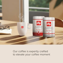 illy Classico whole bean coffee, 8.8 oz can, medium roast, 100% Arabica, no preservatives