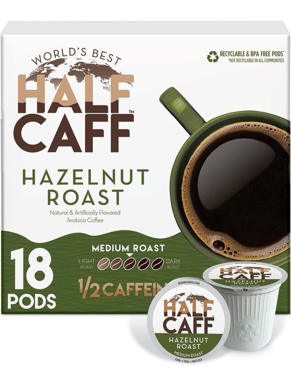 Half Caff Dark Roast Coffee Pods, 100 ct, Single Serve Pods, 100% Arabica, Keurig Compatible