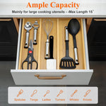 Bamboo Silverware Drawer Organizer Tray for Kitchen Utensils and Tools