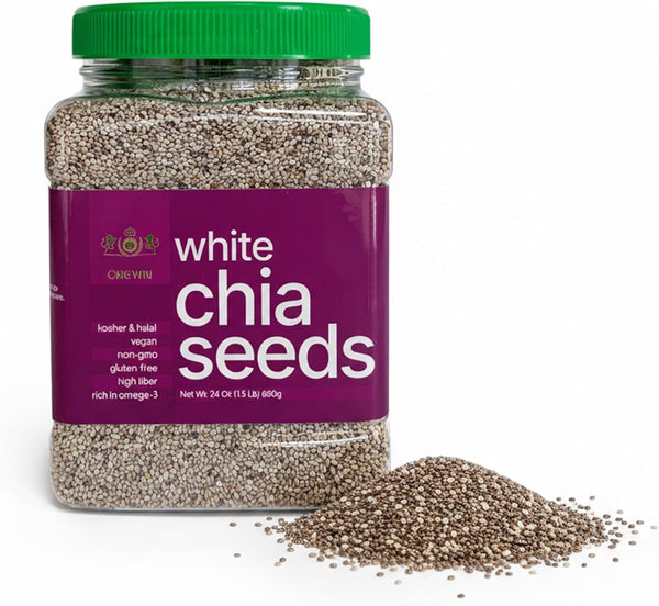 Golden Crown Black Chia Seeds- Gluten-Free Superfood | Rich in Omega-3 & Fiber | Keto Friendly Chia Seeds | Perfect For Chia Pudding, Smoothies, Salads, Baking & More, 24 Oz (1.5 Lb)
