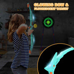 Kmuxilal 2 Pack Kids Bow and Arrow Set with LED Flash Lights, 14 Suction Cup Arrows and Fluorescence Standing Target-Perfect Indoor and Outdoor Game Archery Set Toy Gift for 4 5 6 7 8-12 Year Old Boys