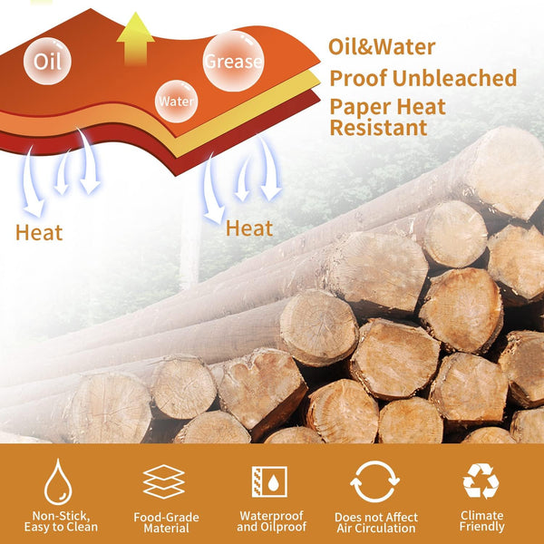 Air Fryer Disposable Paper Liner, 100PCS Food Grade Parchment Liners for Ninja DZ201, Air Fryer Accessories Baking Paper (9 * 6,Thicken Natural)