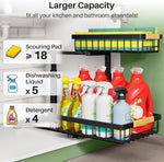 2-Tier Under Sink Organizer for Kitchen and Bathroom Storage