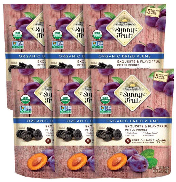 Sunny Fruit Soft Organic Pitted Prunes, 2.5 Pound Bulk Bag