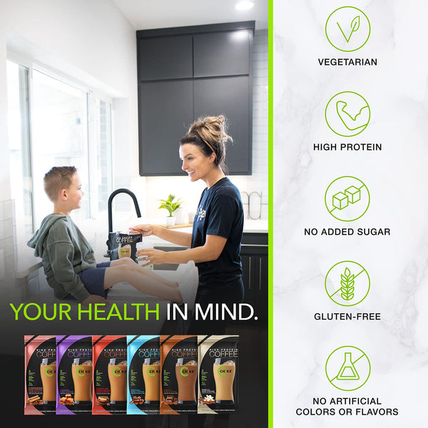 Chike High Protein Iced Coffee 20g Protein Keto Friendly Gluten Free Single Serve Packets 6 Count Espresso