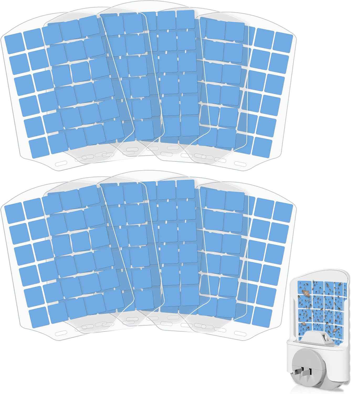 Flying Insect Trap for Indoors, Bug Killer Light Trap for Fruit Flies, Gnats, Moths, and Houseflies, 1 Device + 4 Refills, Best Fly Traps for Home, Kitchen, Bedroom, Plant Area, Garages