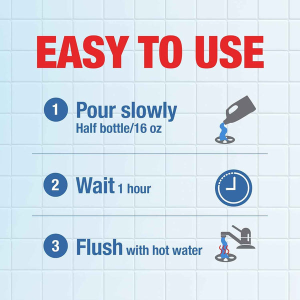 Drano Balance Drain Clog Remover and Cleaner, Non-Corrosive Formula, Safe on All Pipes and Septic Tanks, Formulated Using Only Essential Ingredients, 32 Fl Oz