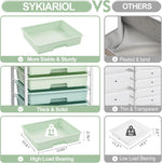 Rolling Storage Utility Cart with 8 Drawers and Wooden Tabletop
