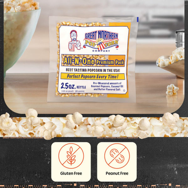12-Count Pre-Measured Popcorn Packs for Popping Machines