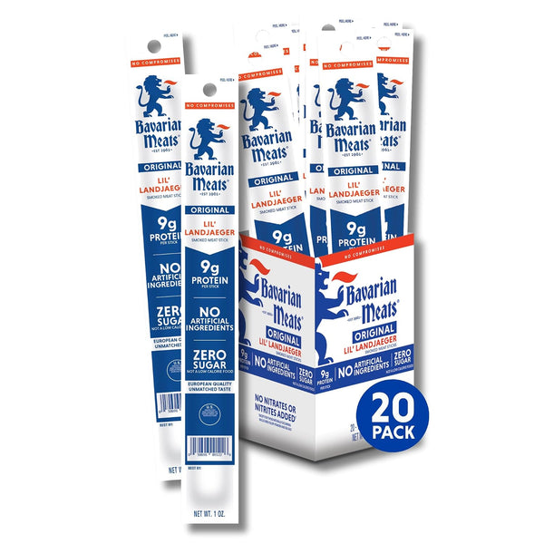 Bavarian Meats Lil' Landjaeger Meat Sticks, Smoked Sausage Protein Snacks, 10 Ounce