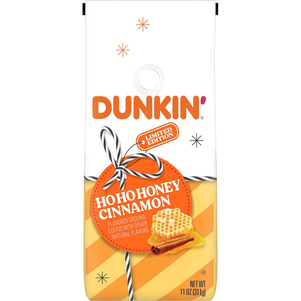 Dunkin' Donuts French Vanilla medium roast coffee, 12 Oz bag, ground, artificially flavored, versatile brewing, at home