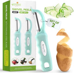 Spring Chef Premium Swivel Vegetable Peeler, Soft Grip Handle and Ultra Sharp Stainless Steel Blades - Perfect Kitchen Peeler For Veggie, Fruit, Potato, Carrot, Apple - Black