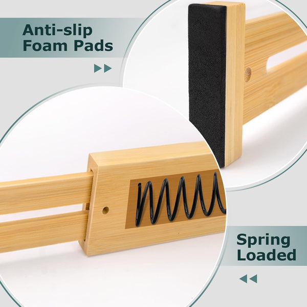 Adjustable bamboo drawer dividers for kitchen, dresser, and closet