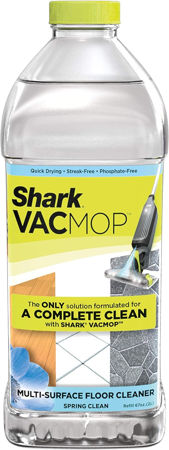 Shark VACMOP Household Disinfectant Cleaner Refill 2L Bottle, Compatible with VM252 & VM180, Cleans & Disinfects Sealed Finished Floors, Stone, Laminate & Tiles, Lemon Scent, VCD60