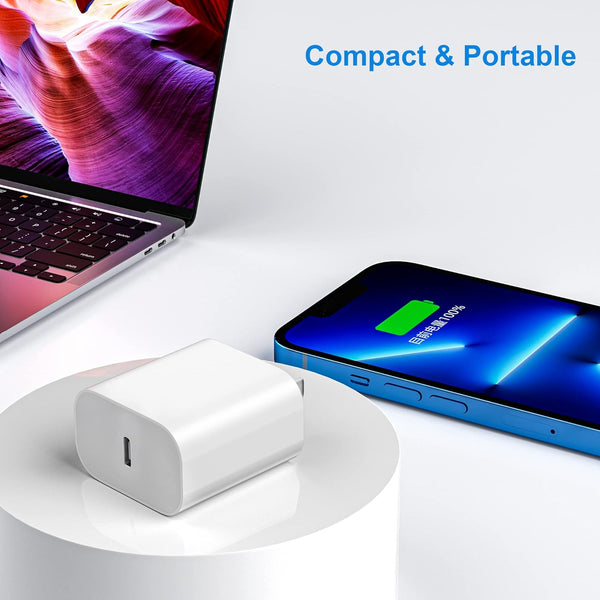 USB-C Charger Block for iPhone and iPad Charging Plug, 2-Pack Power Adapter