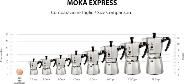Bialetti Moka Express Stovetop Espresso Maker, Natural Silver, 6 Cups