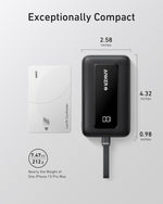 Anker Portable Charger, 10,000mAh 30W Power Bank, USB-C in and Out Fast Charging Battery Pack, Travel Essential Phone Power Bank, for iPhone 17/16, Galaxy and More (Black, 10000.00, Milliamp Hours)