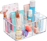 Clear Plastic 5-Compartment Organizer for Makeup and Office Supplies Made in USA