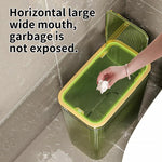 Transparent plastic trash can with 2.6 gallon capacity and press-top lid