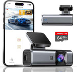 Galphi-Q2 4K Mini Dash Cam with 5G WiFi, 64GB Card, Super Night Vision, Loop Recording, and G-Sensor for Cars