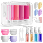 21 Pack Leak Proof Silicone Travel Bottles Set, TSA Approved Containers for Toiletries, Travel Size Accessories and Shampoo Conditioner Bottles with Toiletry Bag (BPA Free)