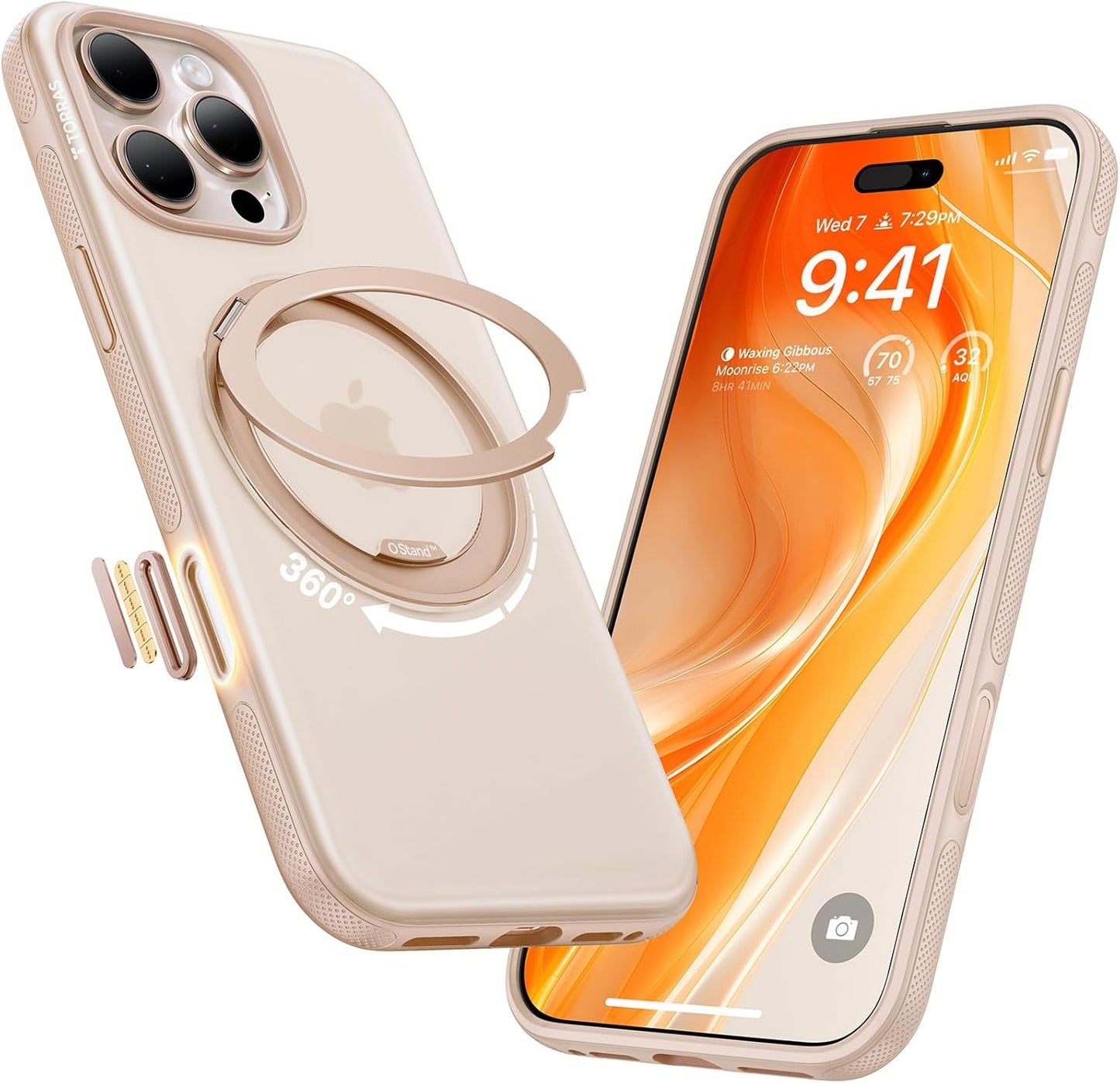 TORRAS 360 Magnetic Stand for iPhone 17 Pro Max Case, [Fit for MagSafe] [4X Military-Grade Protection] Slim Case for iPhone 17 Pro Max, 6.9", Translucent Deep Blue, Ostand O3 Fitness Series - Rayz Mart