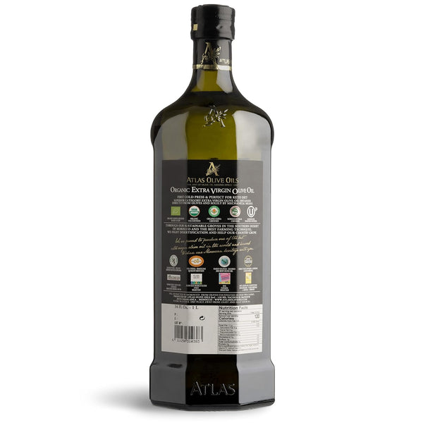 Atlas 1 LT Moroccan organic cold-pressed extra virgin olive oil with polyphenol rich, newly harvested, unprocessed from single family farm