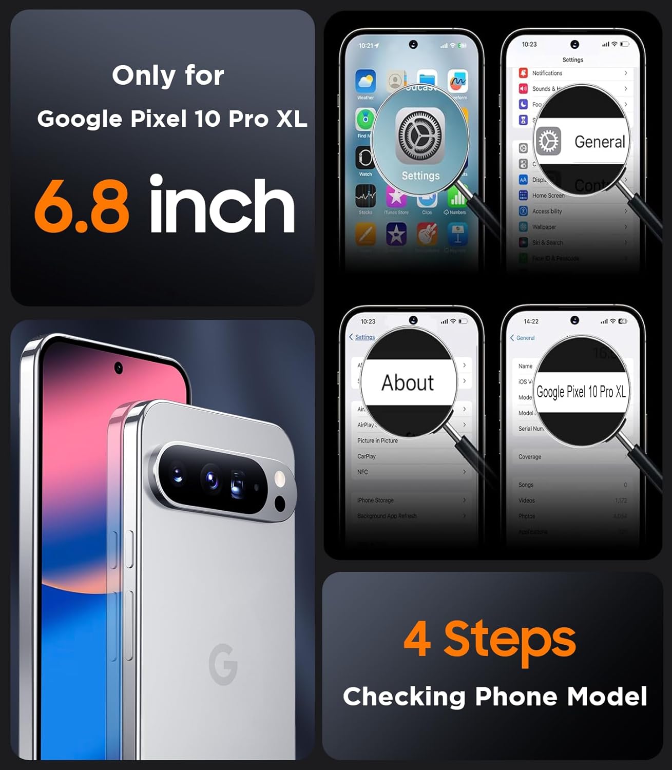 SPIDERCASE Magnetic Case for Google Pixel 10 Pro XL, Military Grade | Slim Translucent Matte | Drop Protection | Shockproof | Anti-Fingerprint | Black