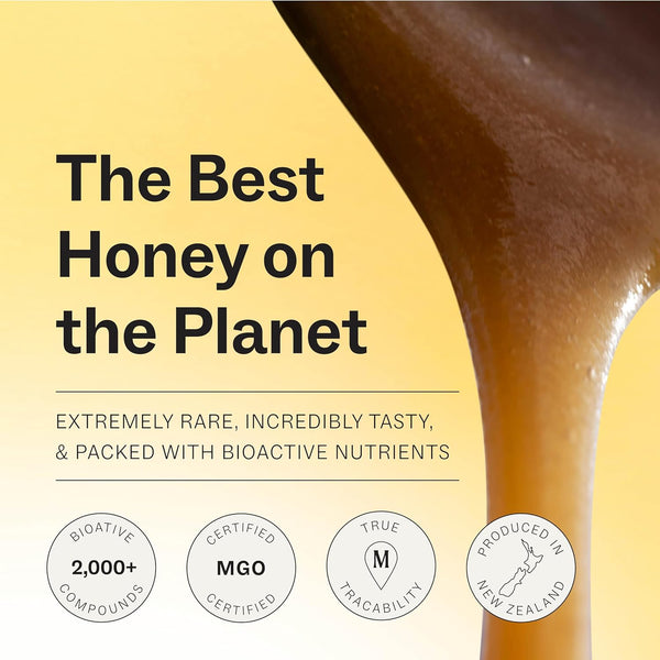 Manukora Raw Manuka Honey MGO 50+ 250g, New Zealand, Superfood, Non-GMO, 3rd-Party Tested, 2000+ Compounds