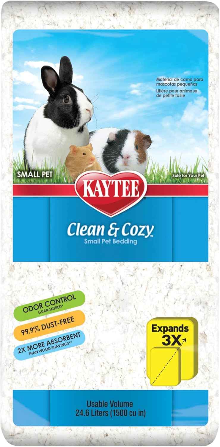 Kaytee Clean & Cozy White Paper Bedding, Made for Small Animals, 49.2 Liters