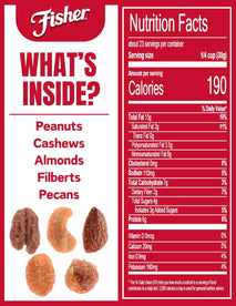 Fisher Snack Honey Roasted Mixed Nuts with Peanuts, 24 Ounces, Reusable Canister
