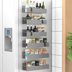 Metal 4 Pack Magnetic Spice Storage Rack Organizer for Refrigerator and Oven, Black Fridge Organizers and Storage
