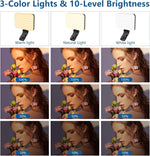altson 60 led portable selfie light phone video conference laptop lighting clip tripod adapter rechargeable 2200mah