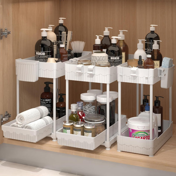 3 Pack Under Sink Organizers for Kitchen and Bathroom