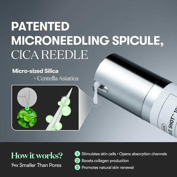 vt cosmetics cica reedle shot 300, 1.69fl oz, microneedling serum, korean skin booster with centella asiatica and hyaluronic acid