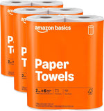 Amazon Basics 2-Ply Flex-Sheets Paper Towels, 12 Basics Rolls = 40 Regular Rolls, Everyday Value with 150 Sheets per Roll, Packaging May Vary