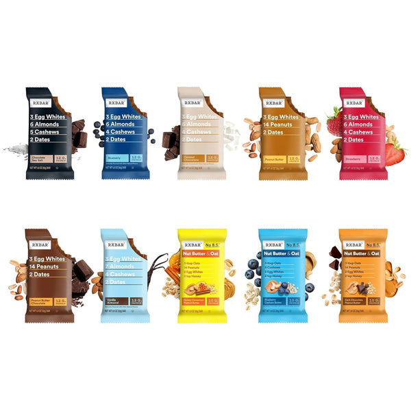 Assorted Protein Bar Variety Pack with 20 Individually Wrapped Bars