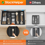 Large Silverware Organizer for Kitchen Drawers, Expandable Utensil Drawer Organizer
