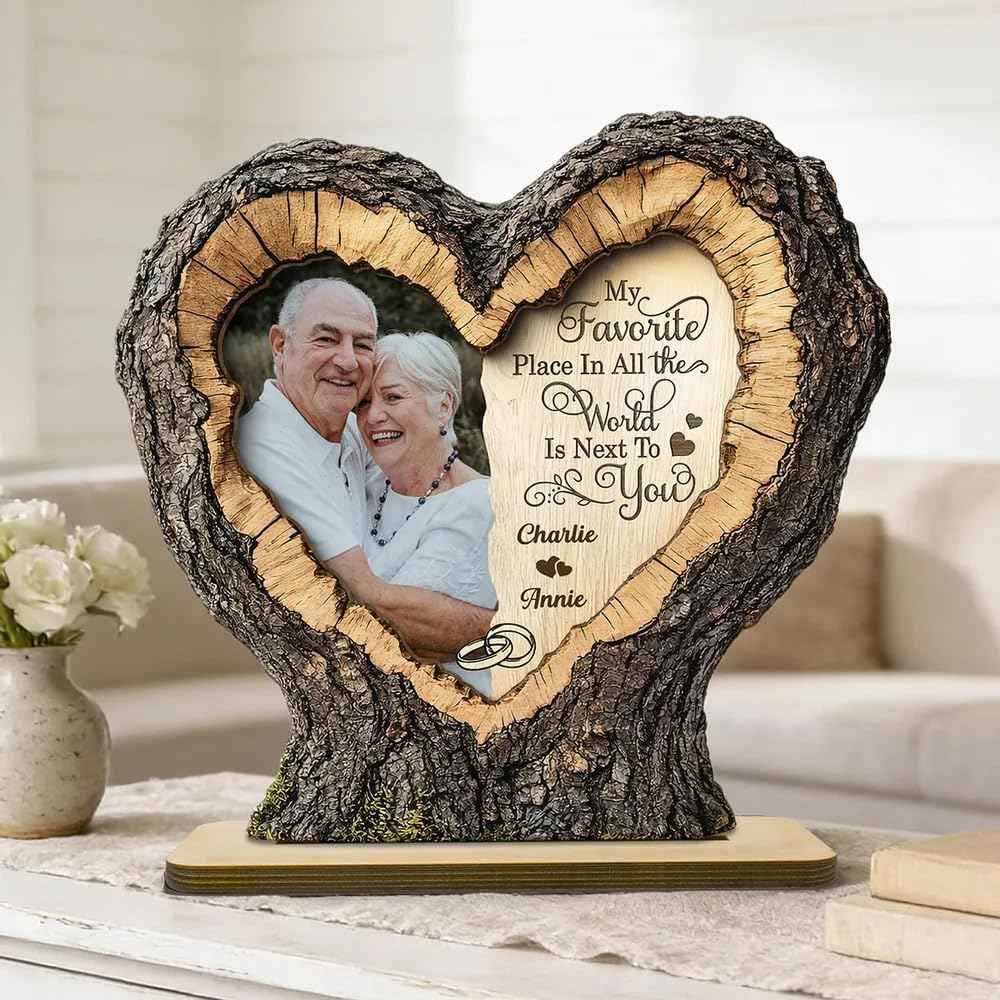 Personalized Gnome Couple Sign, Custom Names Romantic Gnome Love Wooden Table Sign, Cute Couple Home Decor, Anniversary Valentine Gift for Husband Wife