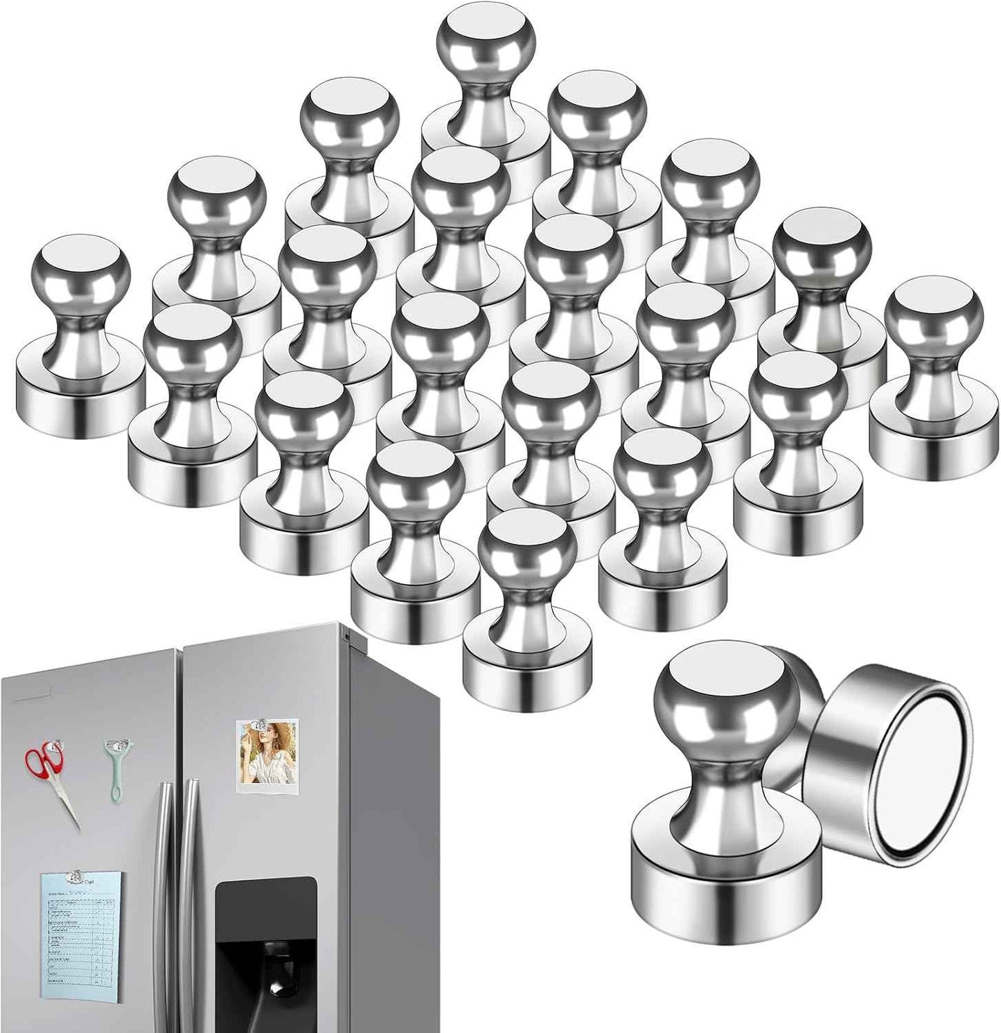 LOVIMAG 12Pcs Black Fridge Magnets, Small and Strong Magnets for Whiteboard, Office, Classroom, Map, Kitchen