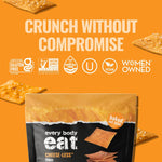 Every Body Eat Gluten Free Crackers, Cheese-Less – Healthy Snacks, Vegan Cheddar Style Crackers, Dairy Free, Seed Oil Free Snack Crackers (Pack of 2), 4 oz Bags