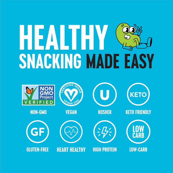 Crunchy Dry Roasted Edamame Snacks in Sea Salt, High Protein, Low Carb, Gluten Free, Vegan