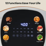 Air Fryer, 6QT Square Airfryer with Visual Window, 400°F Fast Heating Air Fryers Oven with Timer, Auto-Off, Non Toxic & Non Stick, Multiple 12 Modes for Roast, Bake, Dehydrate, Fry, Reheat