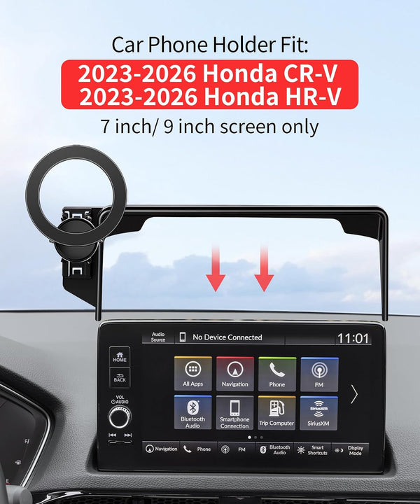 MaserWeller Car Phone Holder for Honda HR-V HRV 2023-2026 Accessories/CR-V CRV 2023 2024 2025 2026 Accessories 7/9-inch Screen Fixed Clip,Phone Mount Compatible with MagSafe, 360° Cell Phone Holder