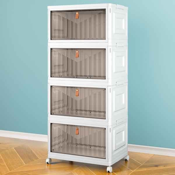 4-tier storage bins with lids for home office and dorm use